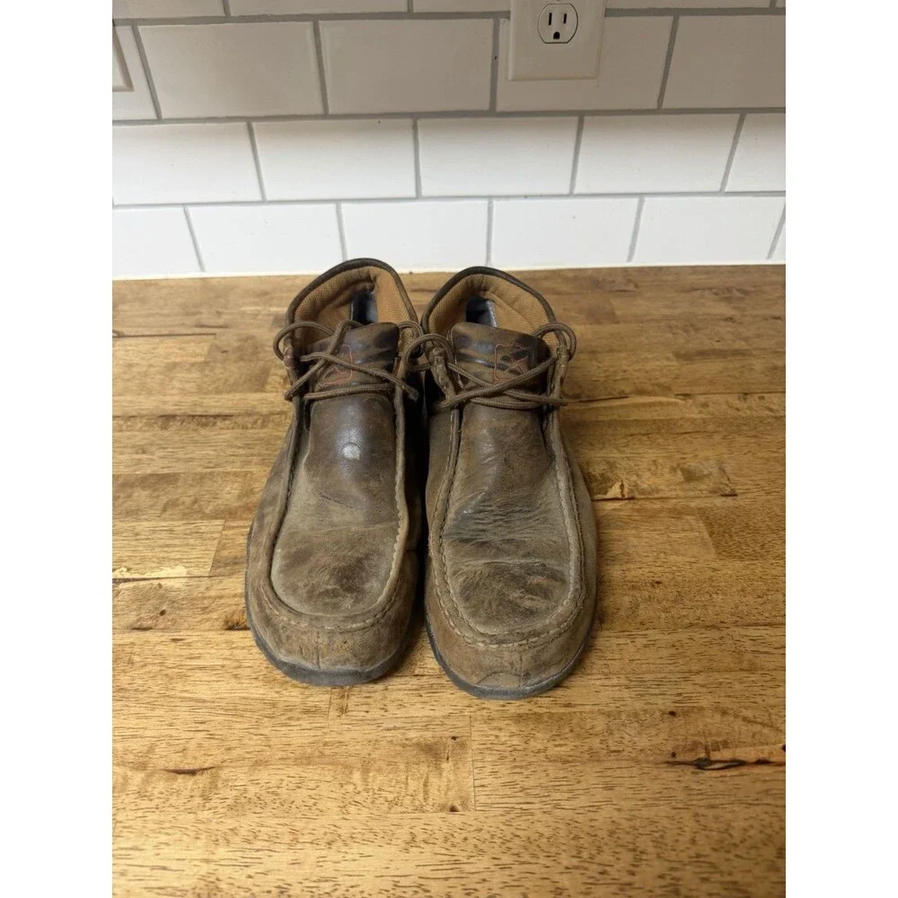 Men's Size 9 Twisted X Distressed Leather Lace Up Boots